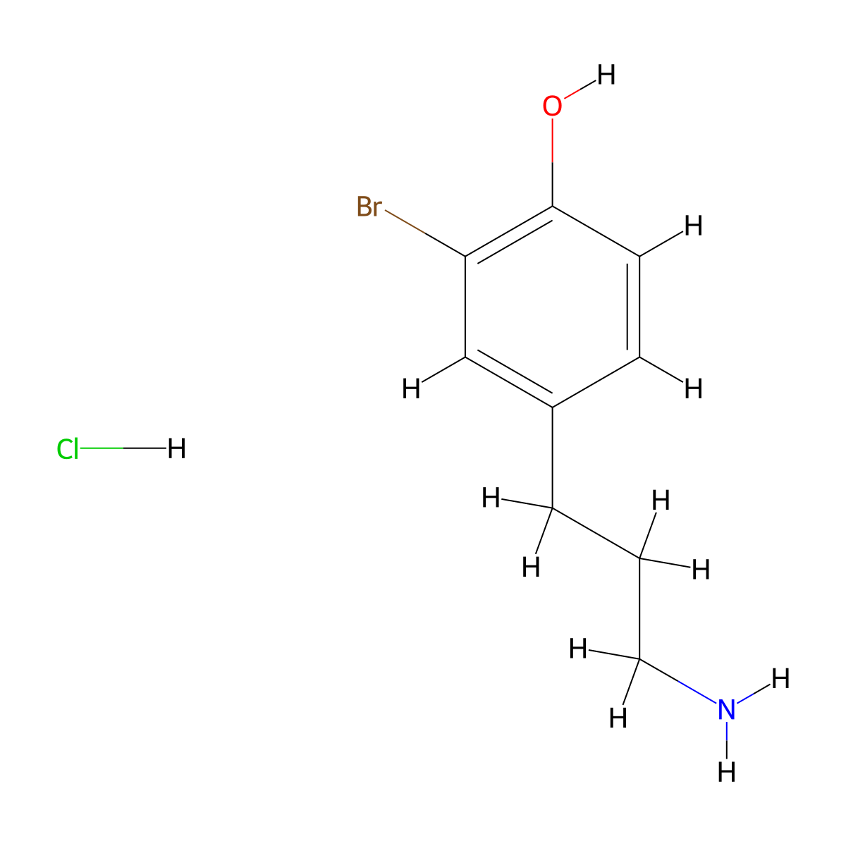 4-(3-Aminopropyl)-2-bromophenol hydrochloride molecular structure, CAS 2470436-82-7