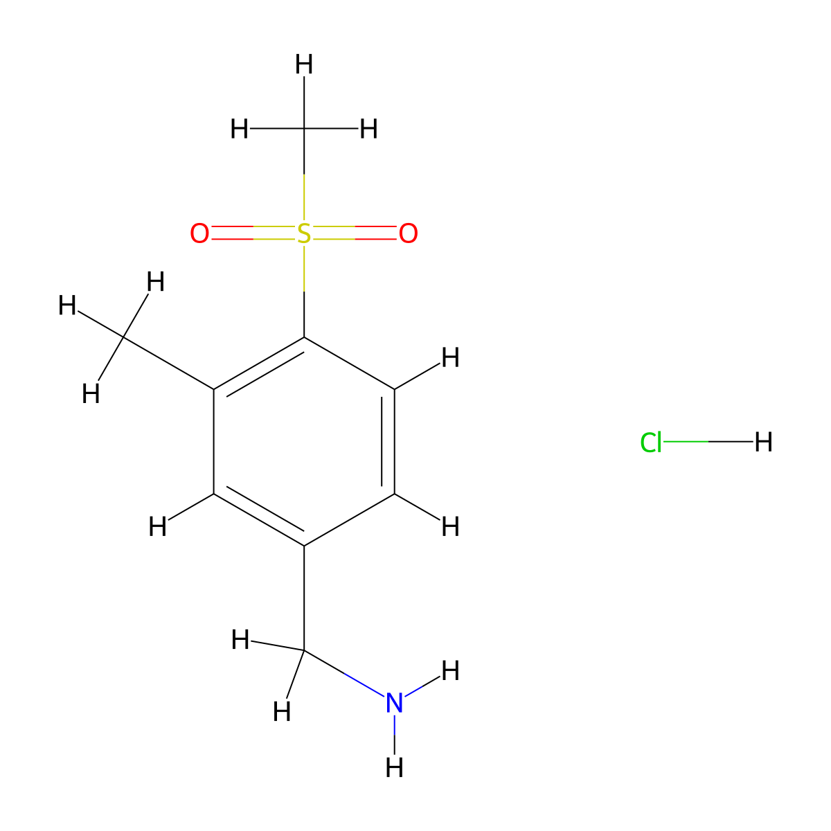 (3-Methyl-4-methylsulfonylphenyl)methanamine;hydrochloride molecular structure, CAS 2470436-84-9