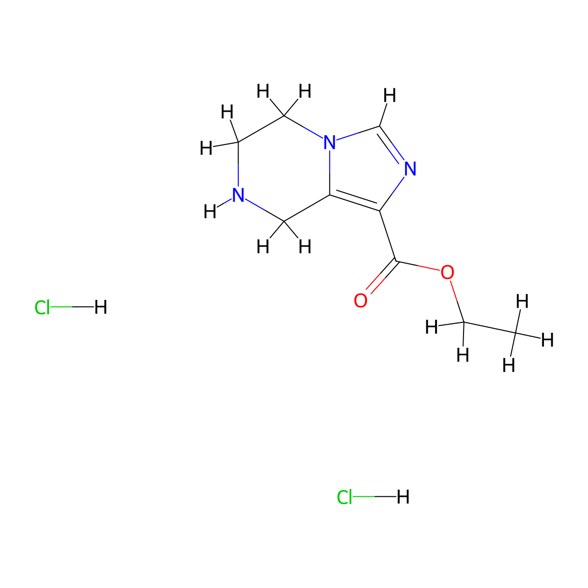 ethyl 5H,6H,7H,8H-imidazo(1,5-a)pyrazine-1-carboxylate dihydrochloride molecular structure, CAS 2470436-86-1