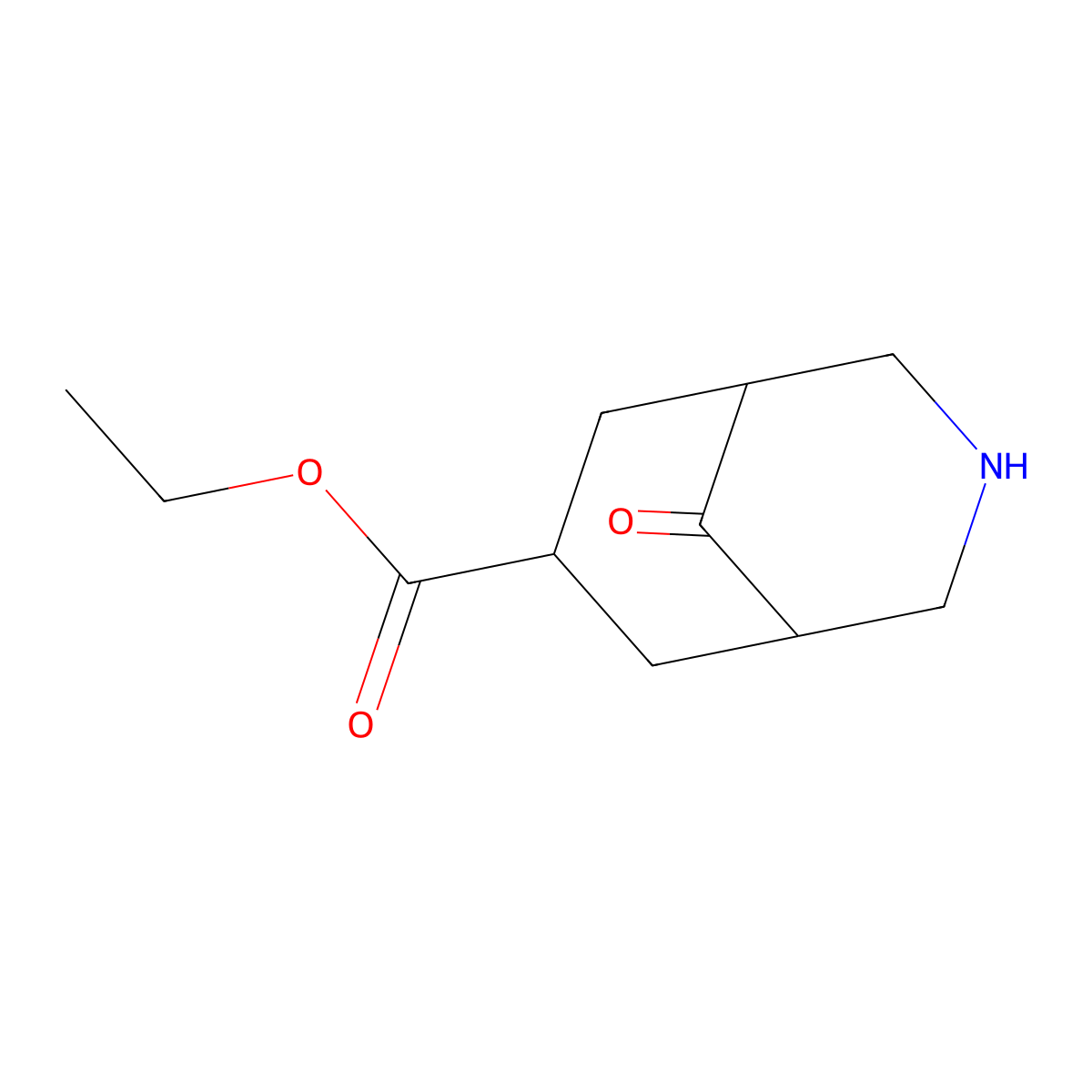 Ethyl 9-oxo-3-azabicyclo[3.3.1]nonane-7-carboxylate molecular structure, CAS 2470436-92-9