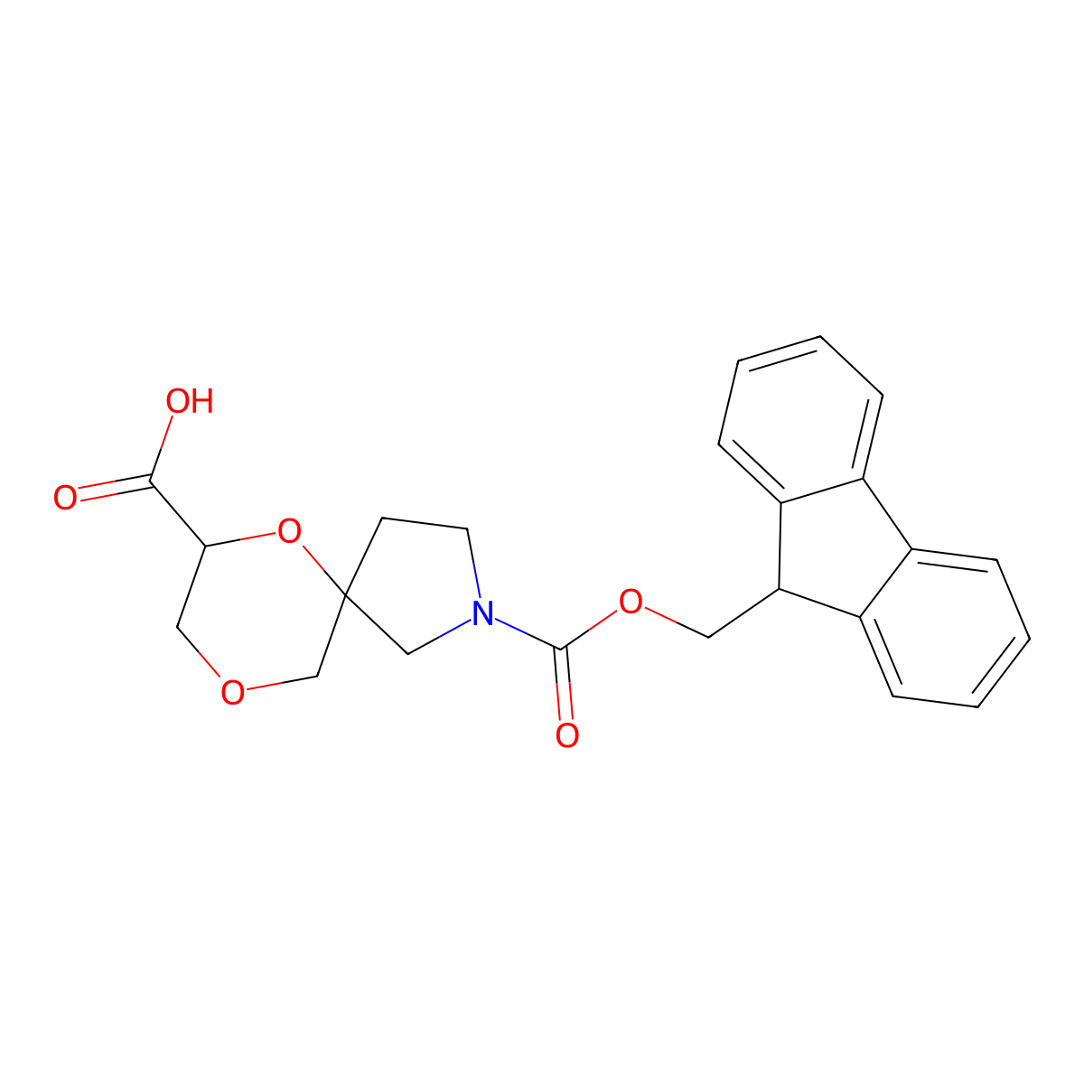 2-(9H-Fluoren-9-ylmethoxycarbonyl)-6,9-dioxa-2-azaspiro[4.5]decane-7-carboxylic acid molecular structure, CAS 2470436-94-1