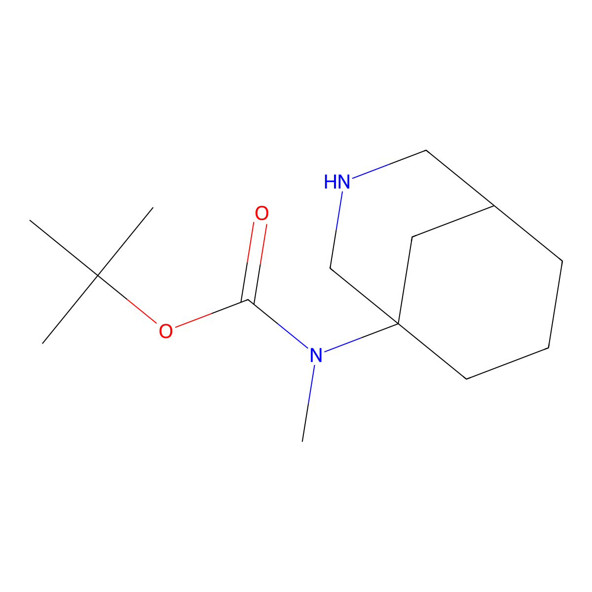 Tert-butyl N-(3-azabicyclo[3.3.1]nonan-1-yl)-N-methylcarbamate molecular structure, CAS 2470436-95-2