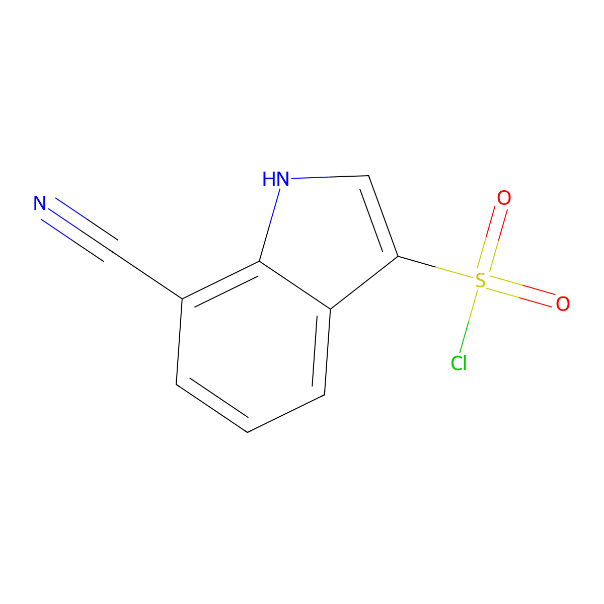 7-Cyano-1H-indole-3-sulfonyl chloride molecular structure, CAS 2470436-96-3