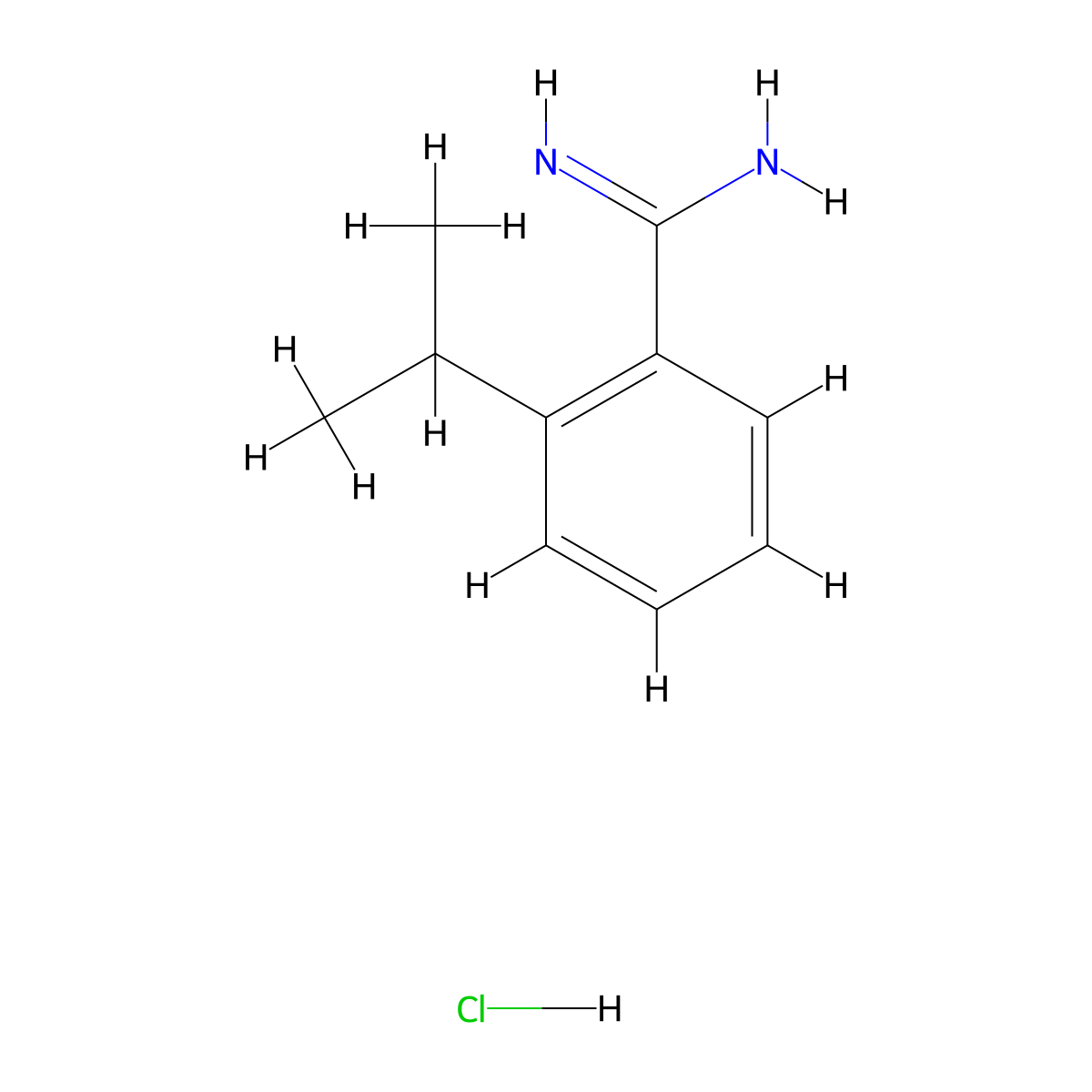 2-(Propan-2-yl)benzene-1-carboximidamide hydrochloride molecular structure, CAS 2470437-05-7