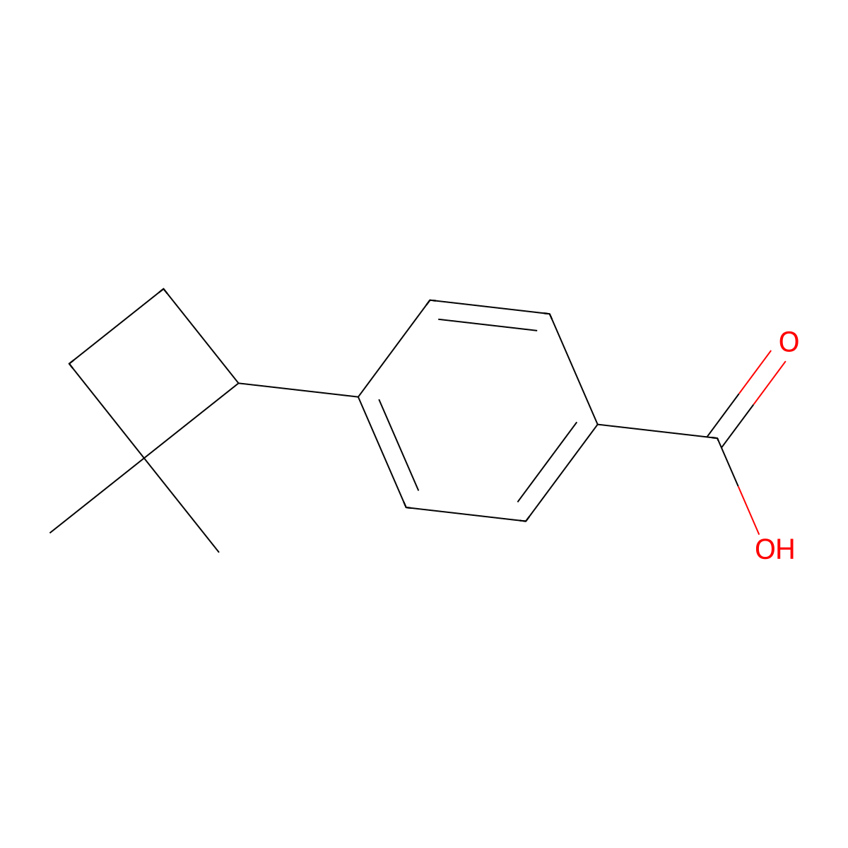 4-(2,2-Dimethylcyclobutyl)benzoic acid molecular structure, CAS 2470437-12-6