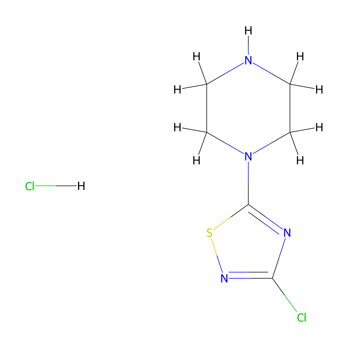 1-(3-Chloro-1,2,4-thiadiazol-5-yl)piperazinehydrochloride molecular structure, CAS 2470437-16-0