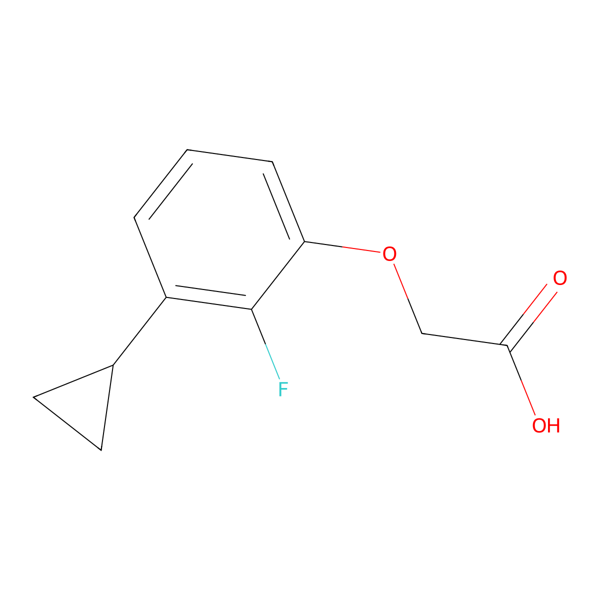 2-(3-Cyclopropyl-2-fluorophenoxy)acetic acid molecular structure, CAS 2470437-23-9