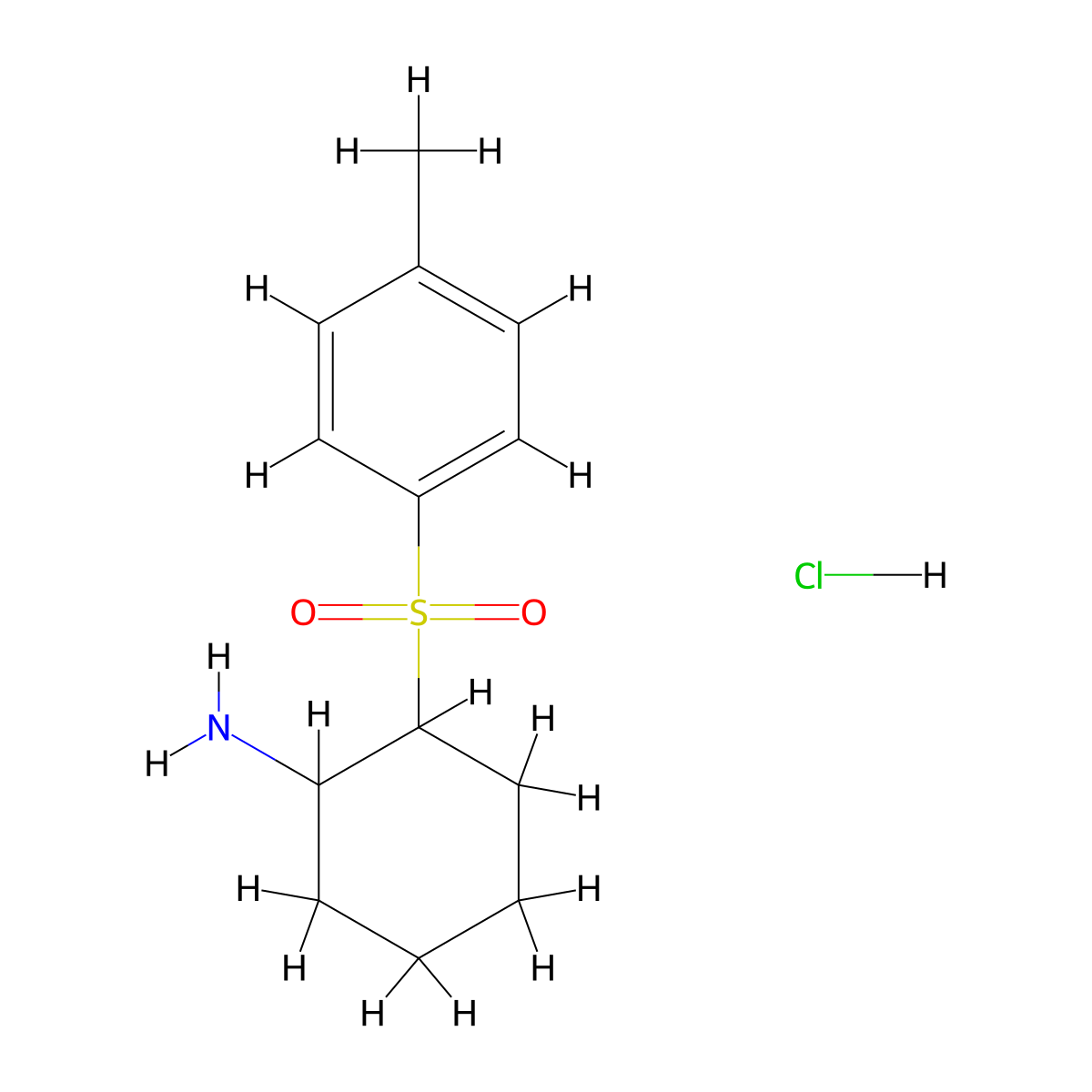 2-(4-Methylbenzenesulfonyl)cyclohexan-1-amine hydrochloride molecular structure, CAS 2470437-24-0