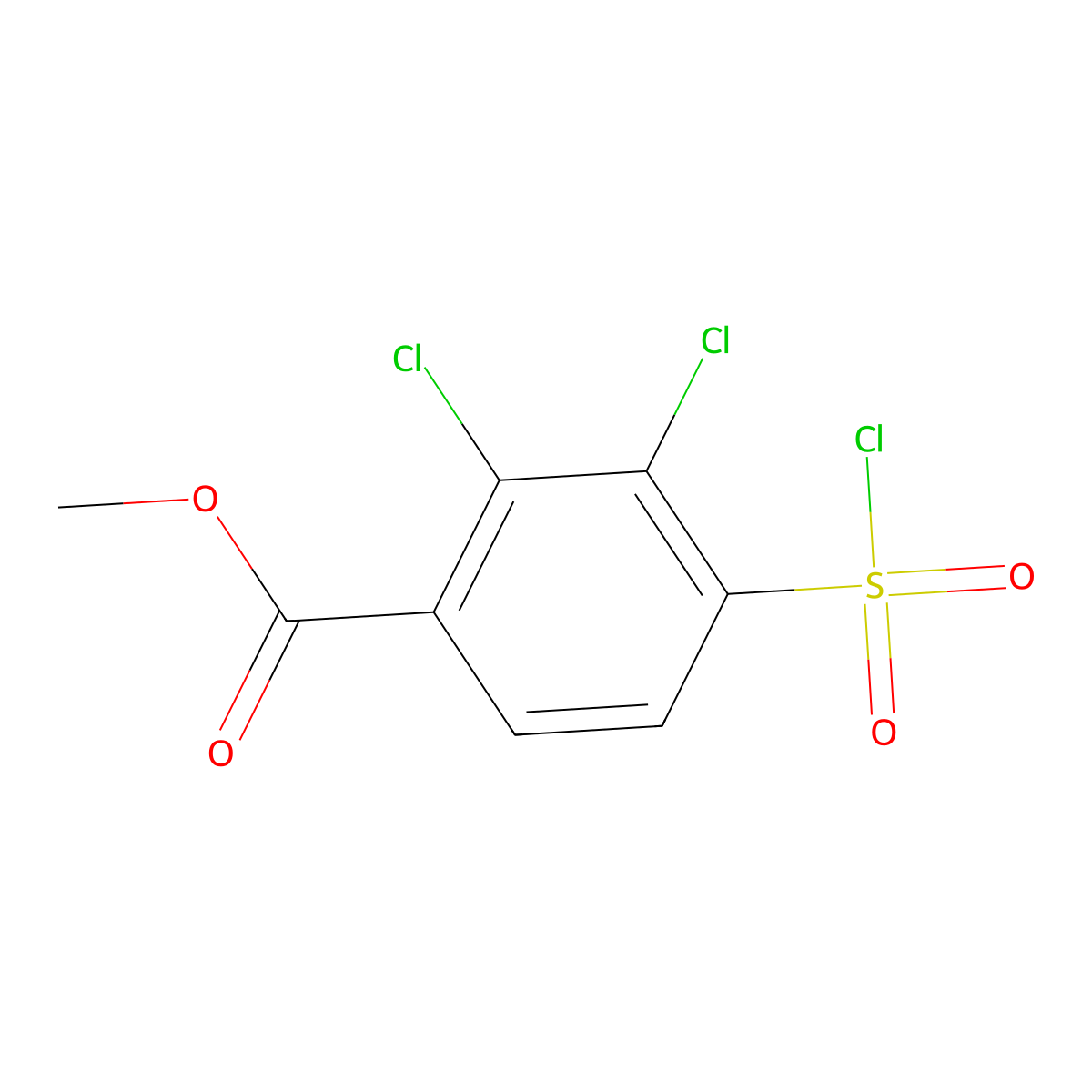 Methyl2,3-dichloro-4-(chlorosulfonyl)benzoate molecular structure, CAS 2470437-29-5