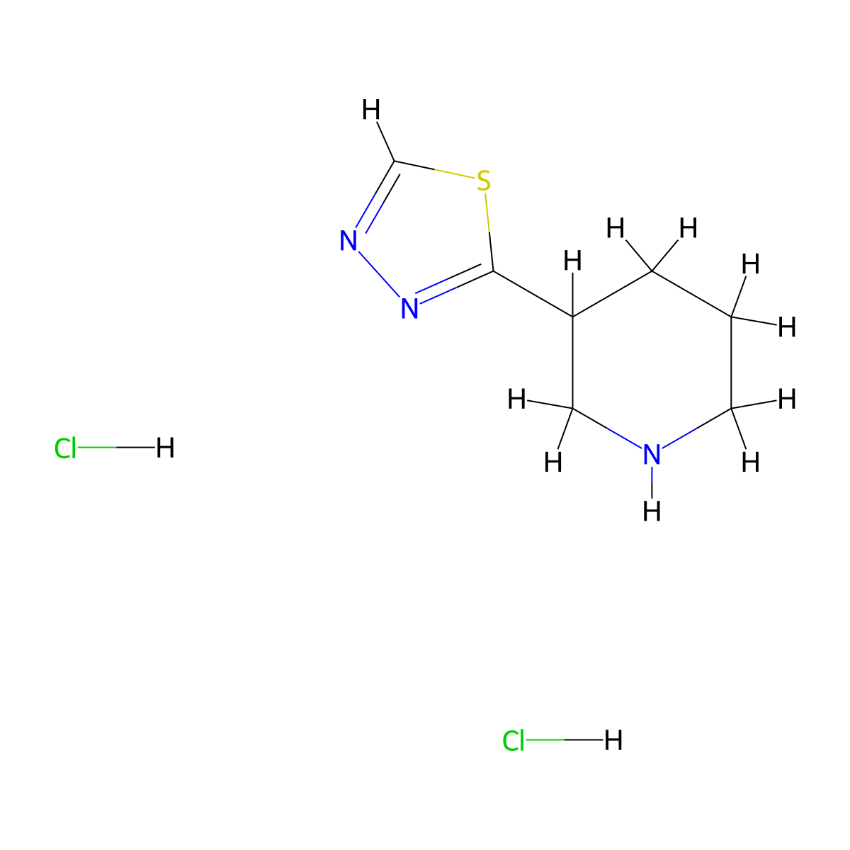 2-Piperidin-3-yl-1,3,4-thiadiazole;dihydrochloride molecular structure, CAS 2470437-34-2