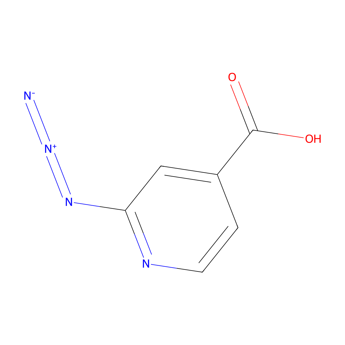 2-Azidopyridine-4-carboxylic acid molecular structure, CAS 2470437-38-6