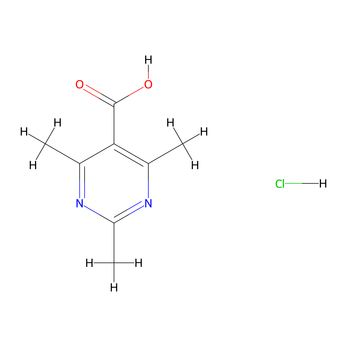 Trimethylpyrimidine-5-carboxylic acid hydrochloride molecular structure, CAS 2470437-42-2