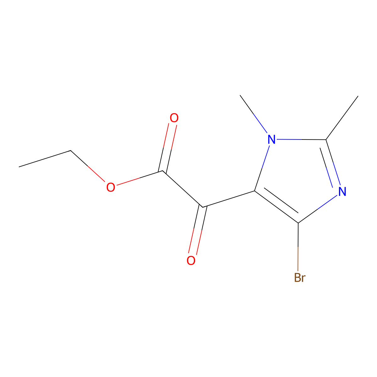 ethyl 2-(4-bromo-1,2-dimethyl-1H-imidazol-5-yl)-2-oxoacetate molecular structure, CAS 2470437-43-3
