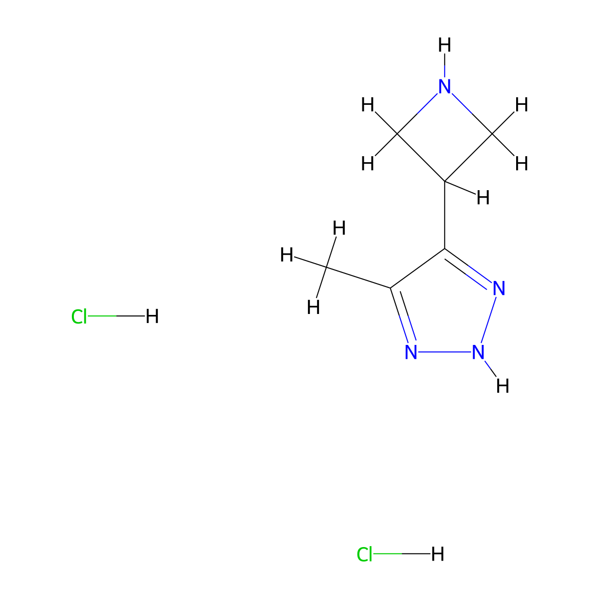 4-(azetidin-3-yl)-5-methyl-2H-1,2,3-triazole dihydrochloride molecular structure, CAS 2470437-51-3