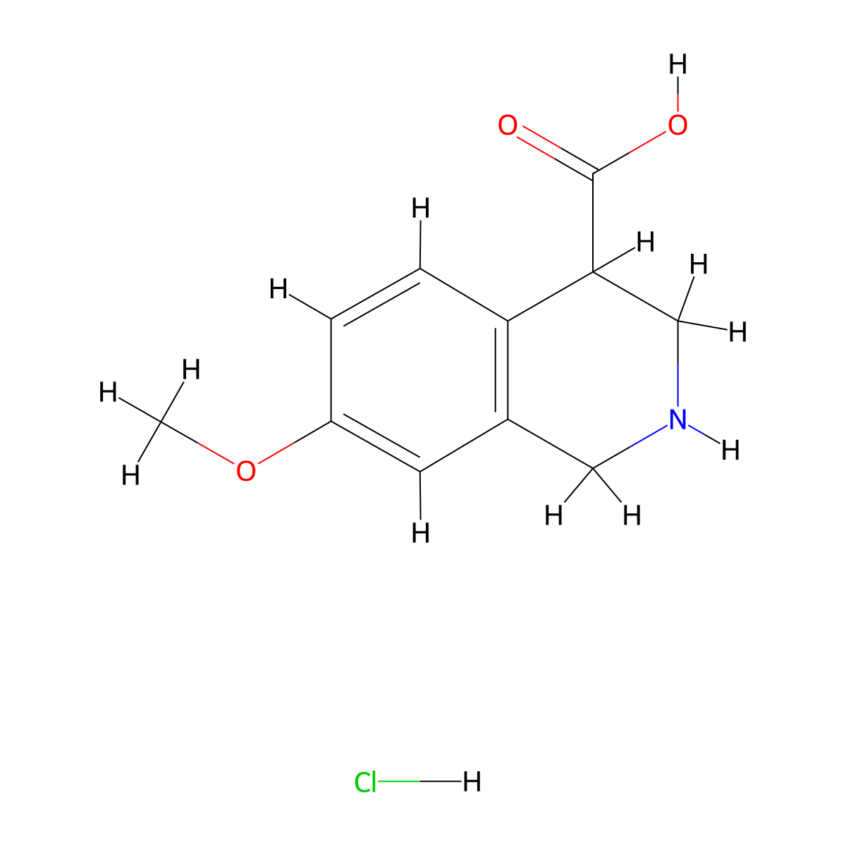 7-Methoxy-1,2,3,4-tetrahydroisoquinoline-4-carboxylic acid hydrochloride molecular structure, CAS 2470437-54-6