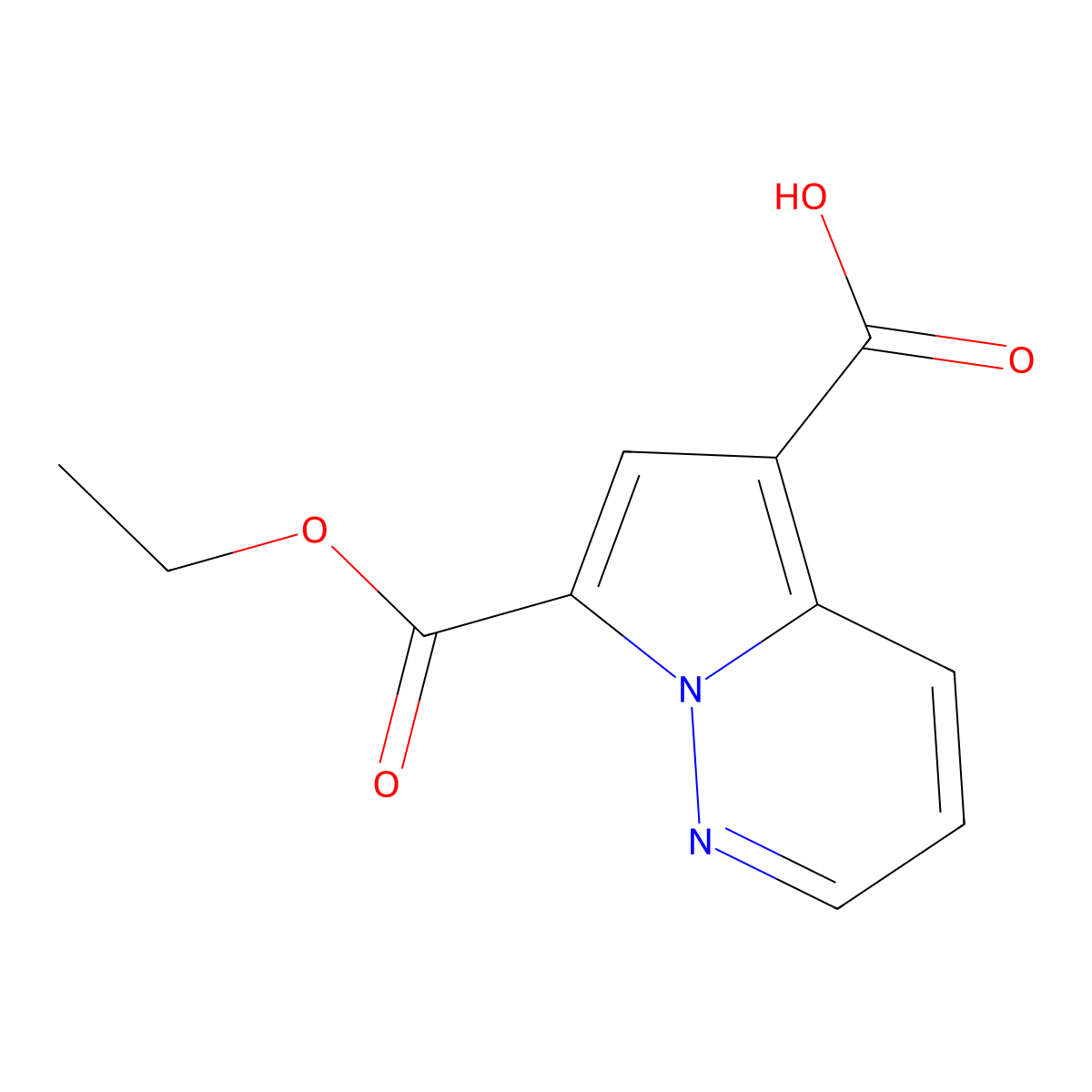 7-(Ethoxycarbonyl)pyrrolo[1,2-b]pyridazine-5-carboxylic acid molecular structure, CAS 2470437-59-1