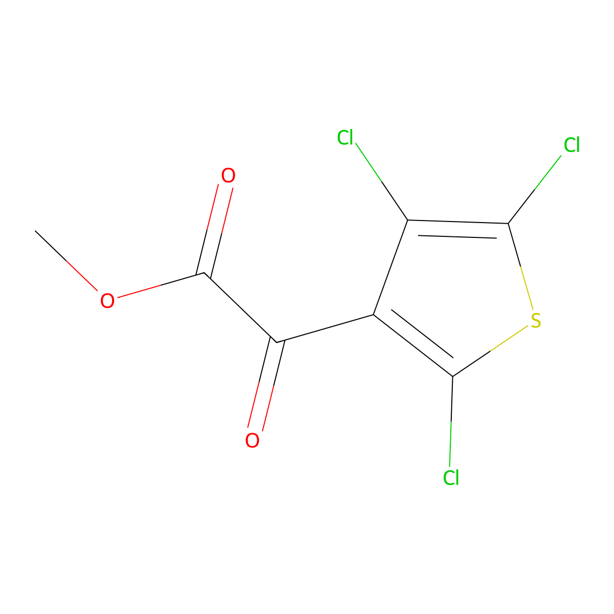 Methyl2-oxo-2-(trichlorothiophen-3-yl)acetate molecular structure, CAS 2470437-60-4