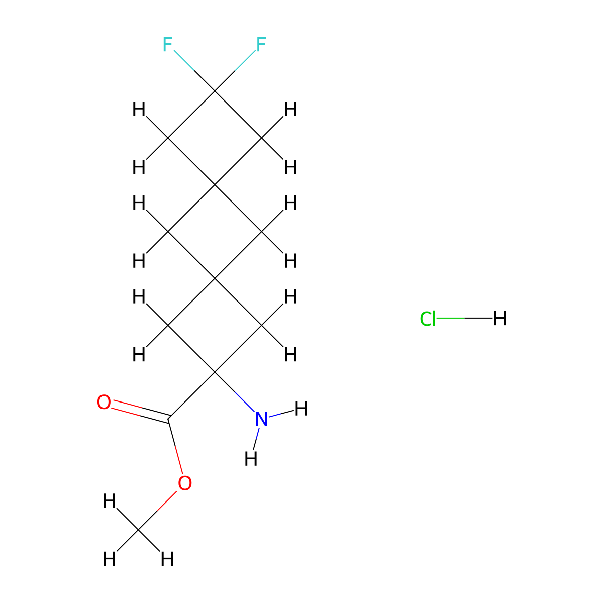 Methyl2-amino-8,8-difluorodispiro[3.1.3^{6}.1^{4}]decane-2-carboxylatehydrochloride molecular structure, CAS 2470437-62-6