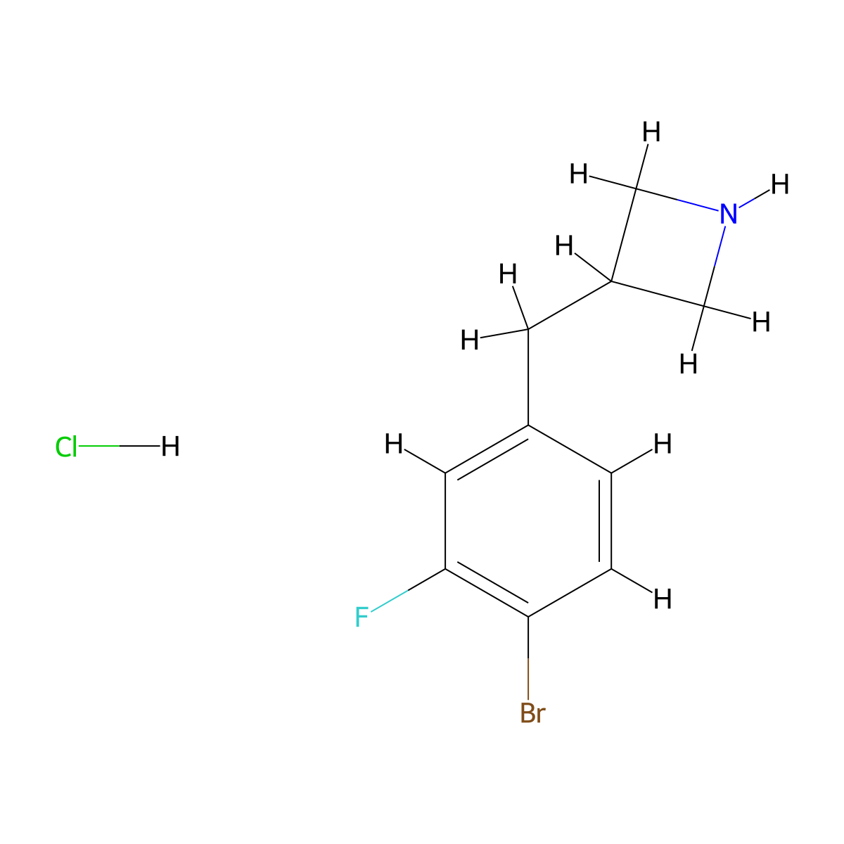 3-[(4-Bromo-3-fluorophenyl)methyl]azetidine hydrochloride molecular structure, CAS 2470437-72-8