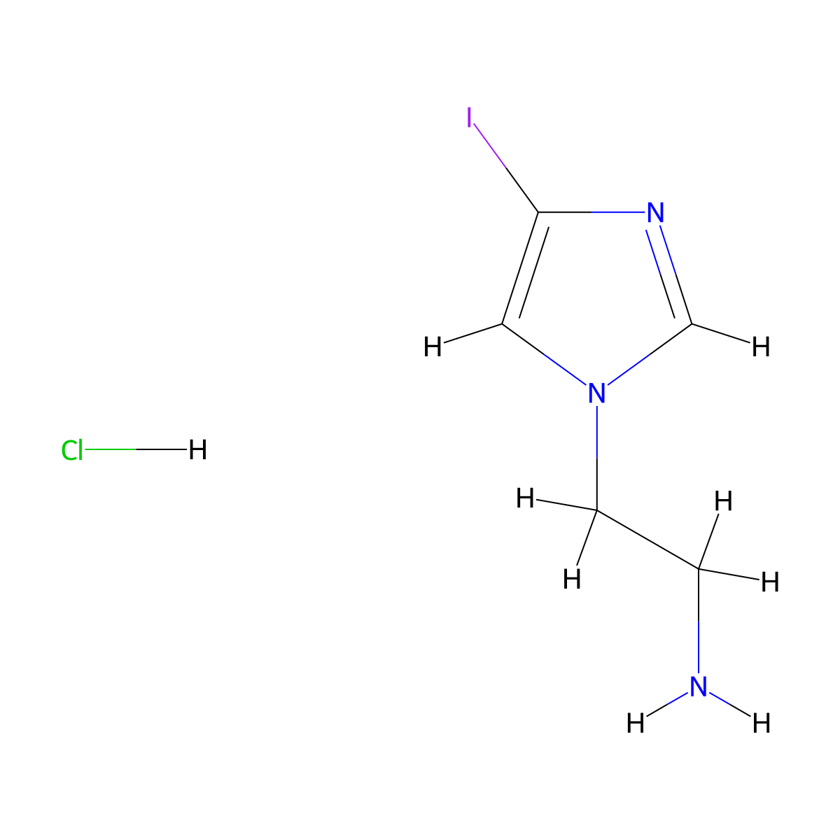 2-(4-Iodoimidazol-1-yl)ethanamine;hydrochloride molecular structure, CAS 2470437-85-3