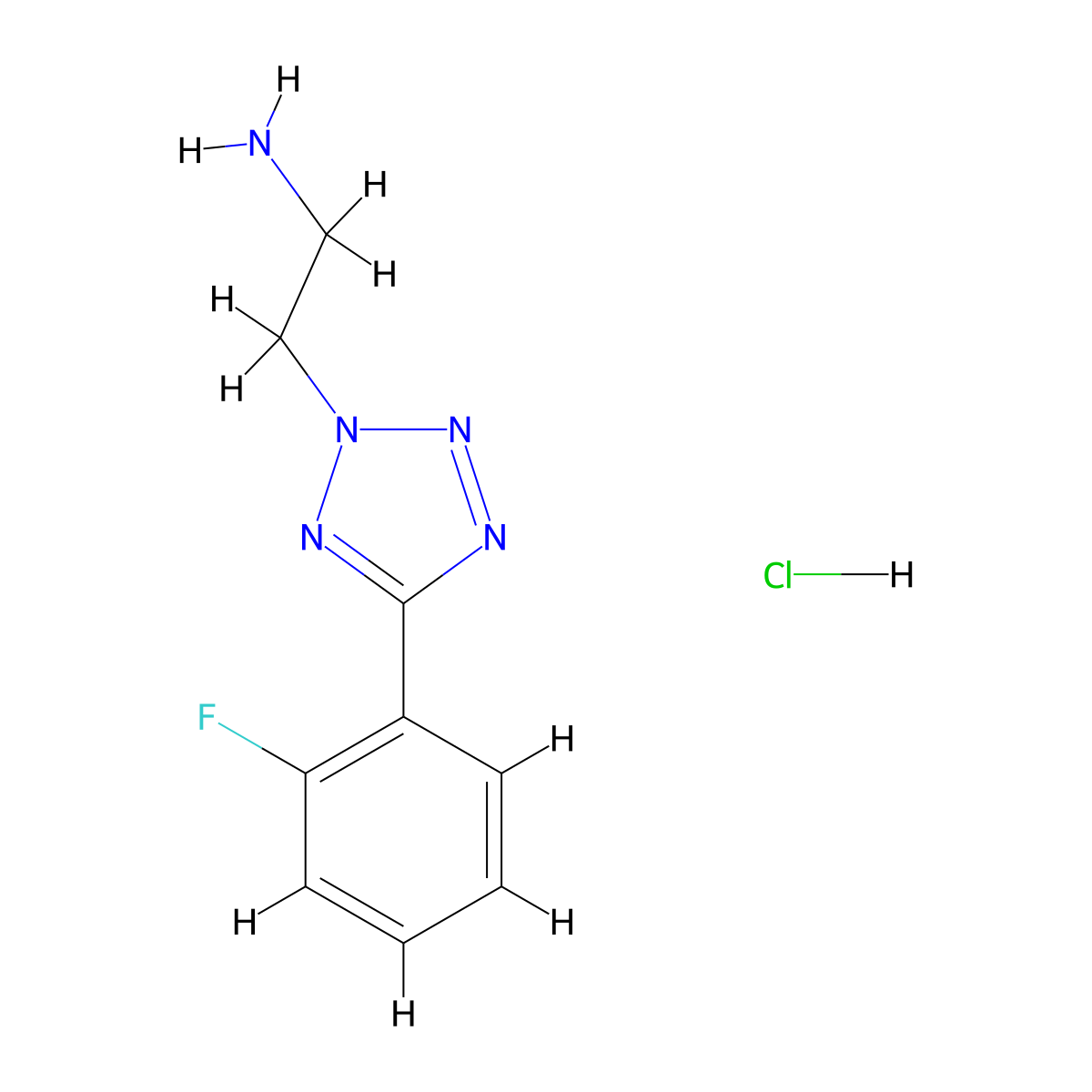 2-[5-(2-Fluorophenyl)tetrazol-2-yl]ethanamine;hydrochloride molecular structure, CAS 2470437-86-4