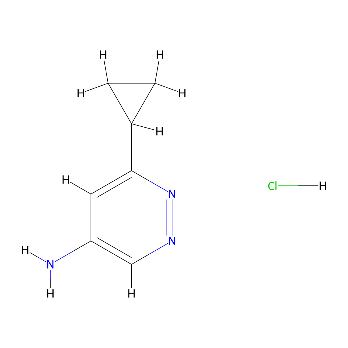 6-Cyclopropylpyridazin-4-amine hydrochloride molecular structure, CAS 2470437-87-5
