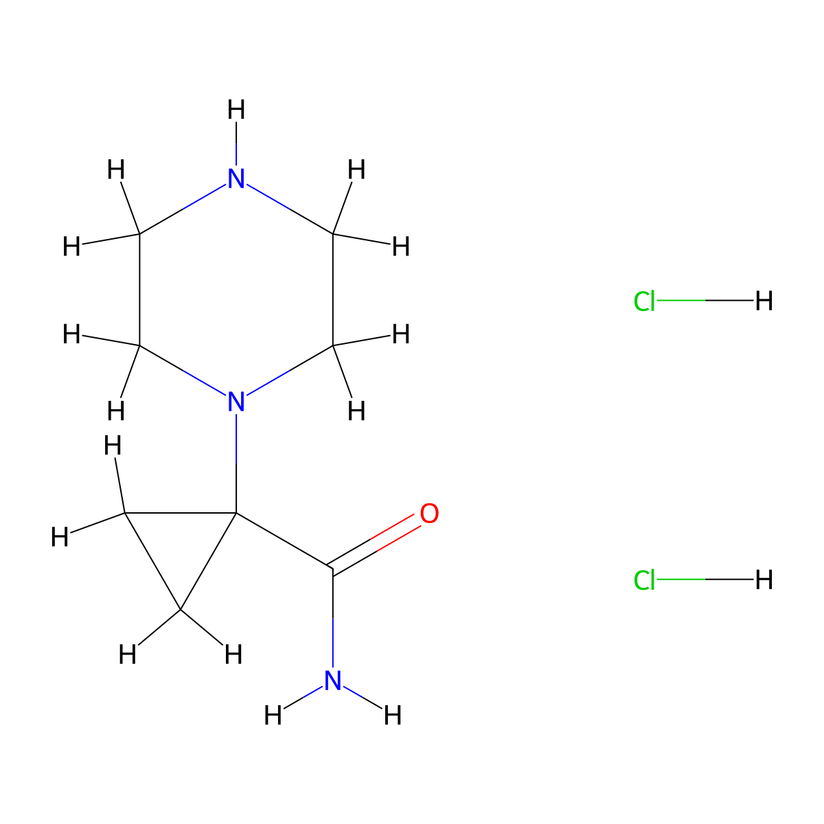 1-(Piperazin-1-yl)cyclopropane-1-carboxamide dihydrochloride molecular structure, CAS 2470437-88-6