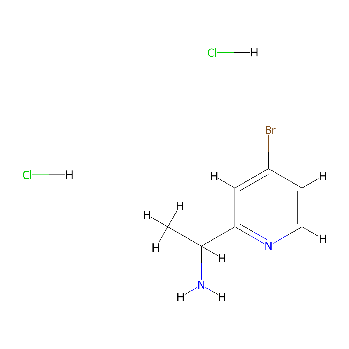 1-(4-Bromopyridin-2-yl)ethan-1-amine dihydrochloride molecular structure, CAS 2470437-89-7
