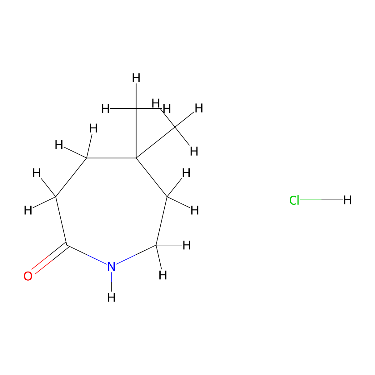 5,5-Dimethylazepan-2-one hydrochloride molecular structure, CAS 2470437-94-4