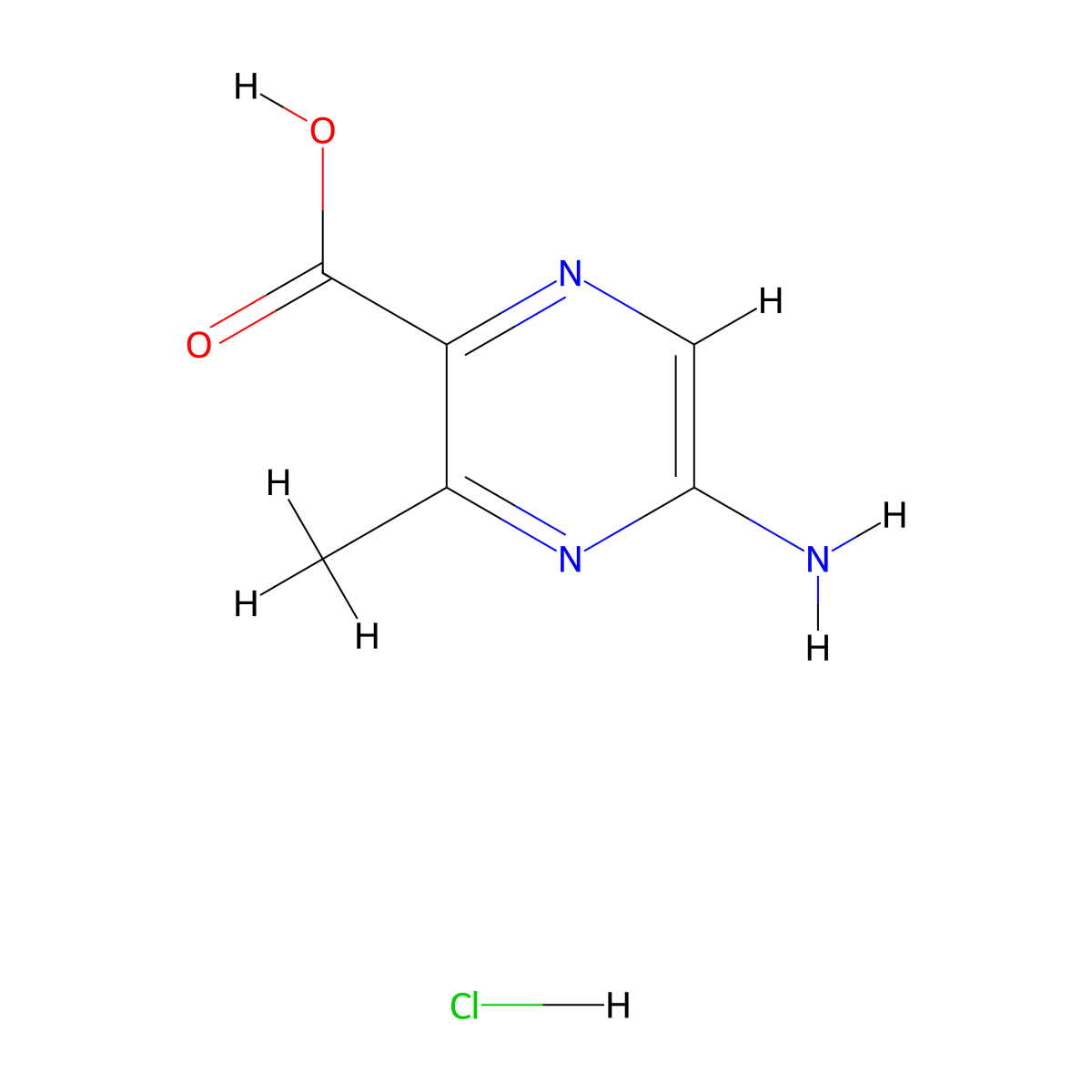 5-Amino-3-methylpyrazine-2-carboxylic acid hydrochloride molecular structure, CAS 2470437-95-5