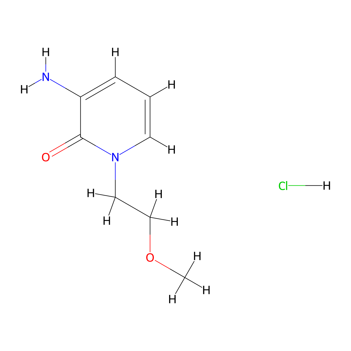3-Amino-1-(2-methoxyethyl)-1,2-dihydropyridin-2-one hydrochloride molecular structure, CAS 2470438-05-0
