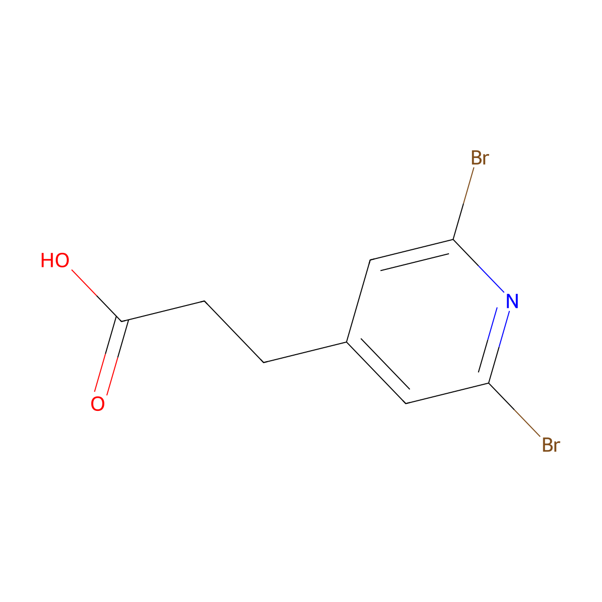 3-(2,6-Dibromopyridin-4-yl)propanoic acid molecular structure, CAS 2470438-12-9