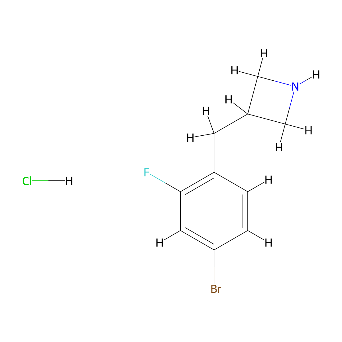 3-[(4-Bromo-2-fluorophenyl)methyl]azetidine hydrochloride molecular structure, CAS 2470438-20-9