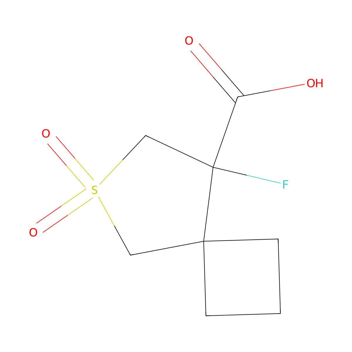 8-Fluoro-6,6-dioxo-6lambda6-thiaspiro(3.4)octane-8-carboxylic acid molecular structure, CAS 2470438-25-4