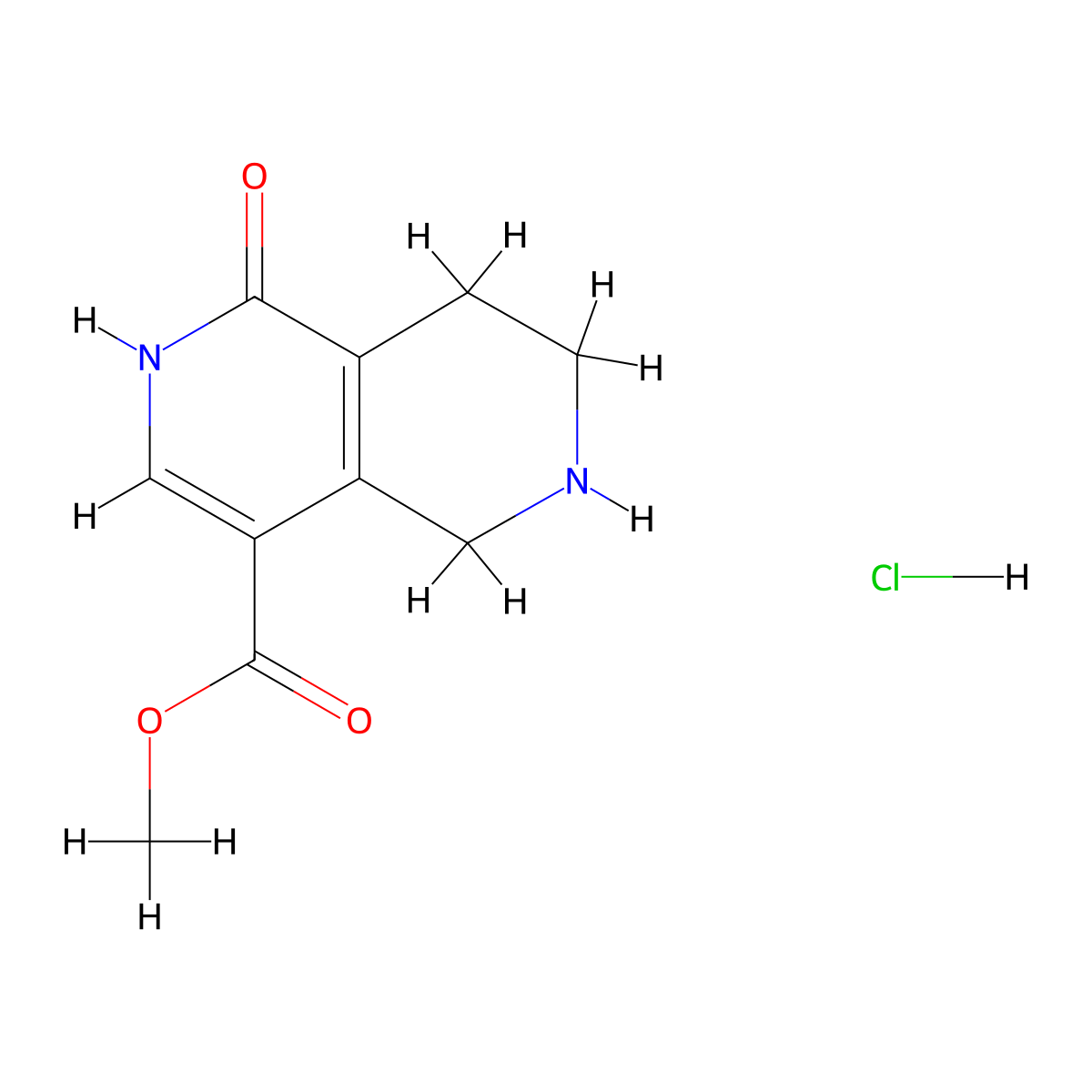 Methyl1-hydroxy-5,6,7,8-tetrahydro-2,6-naphthyridine-4-carboxylatehydrochloride molecular structure, CAS 2470438-34-5