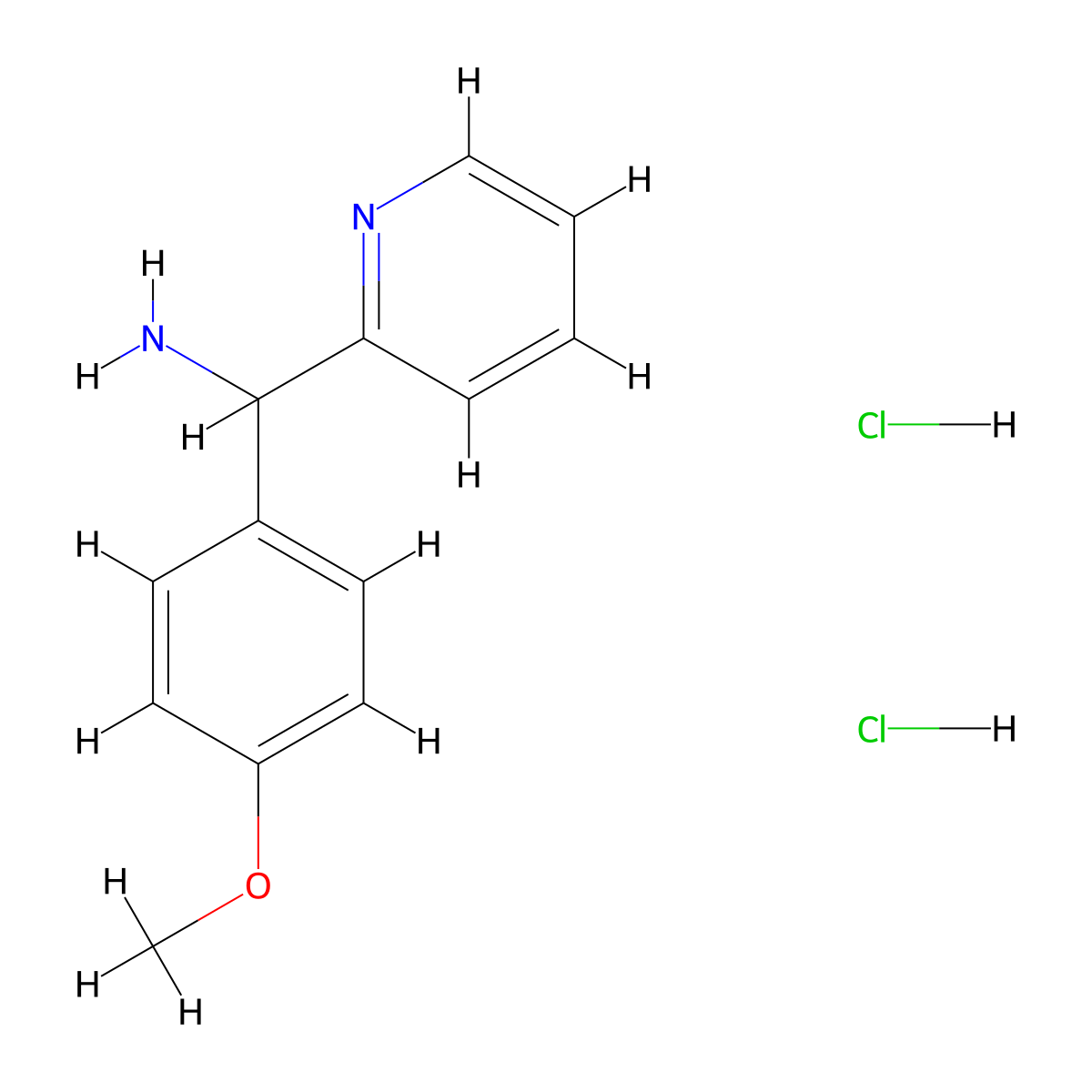 (4-Methoxyphenyl)-pyridin-2-ylmethanamine;dihydrochloride molecular structure, CAS 2470438-36-7