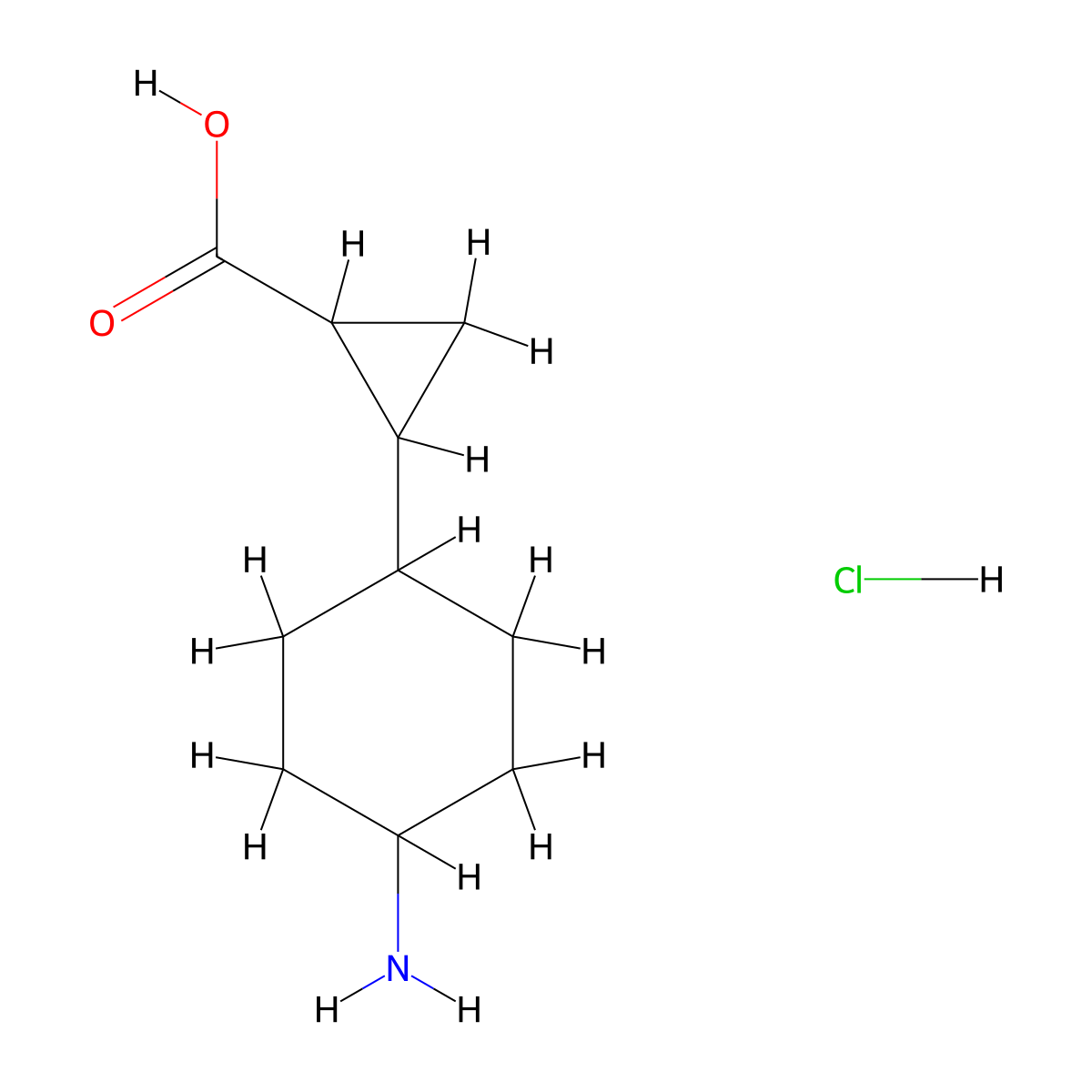 2-(4-Aminocyclohexyl)cyclopropane-1-carboxylic acid hydrochloride molecular structure, CAS 2470438-39-0