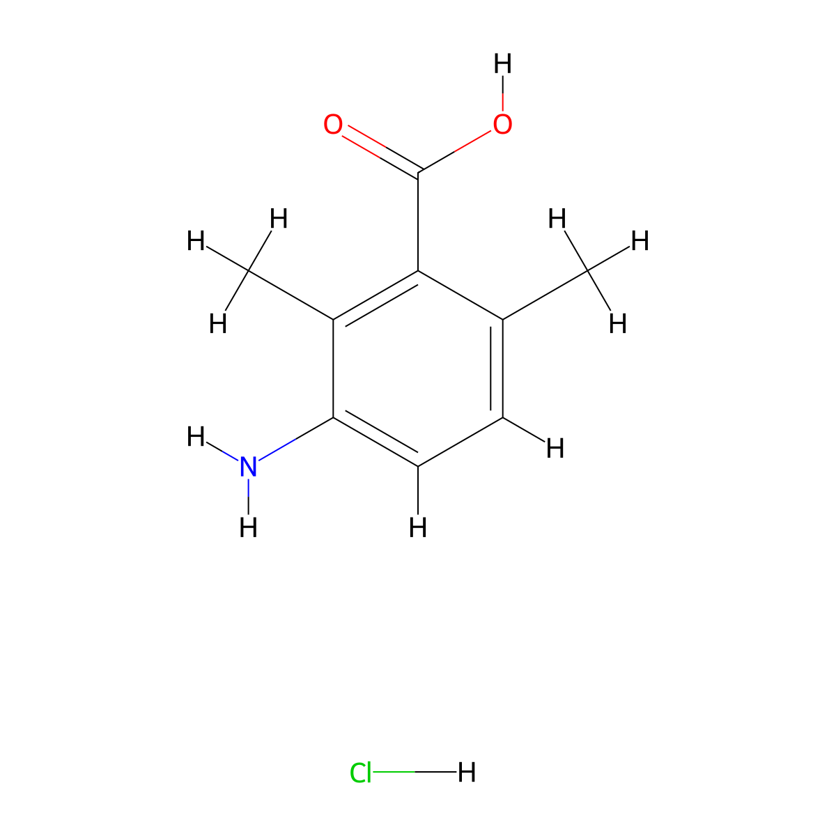 3-Amino-2,6-dimethylbenzoic acid hydrochloride molecular structure, CAS 2470438-42-5