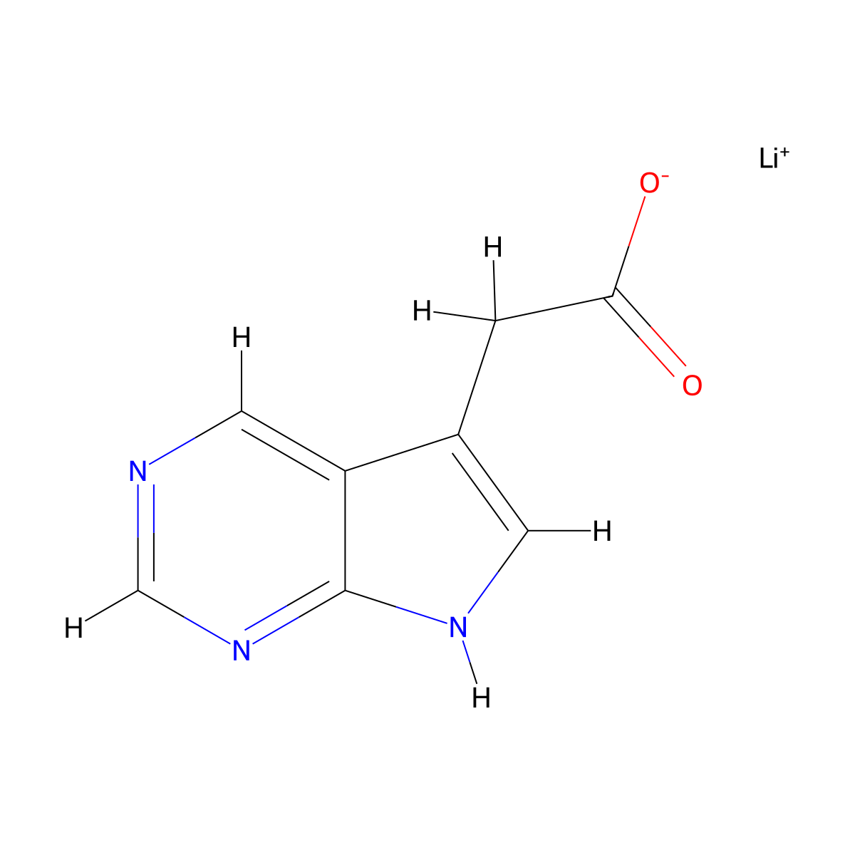 Lithium;2-(7H-pyrrolo[2,3-d]pyrimidin-5-yl)acetate molecular structure, CAS 2470438-52-7