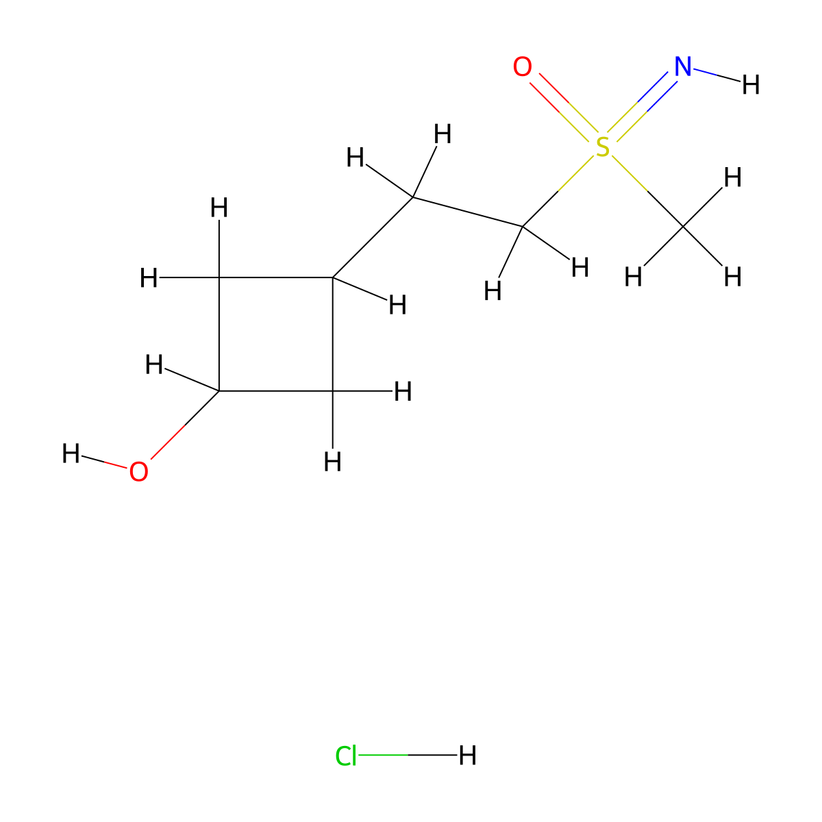 [2-(3-Hydroxycyclobutyl)ethyl](imino)methyl-lambda6-sulfanone hydrochloride molecular structure, CAS 2470438-54-9