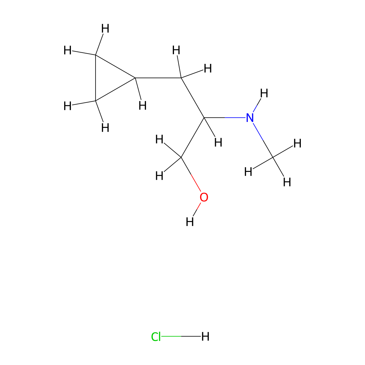 3-Cyclopropyl-2-(methylamino)propan-1-ol hydrochloride molecular structure, CAS 2470438-55-0