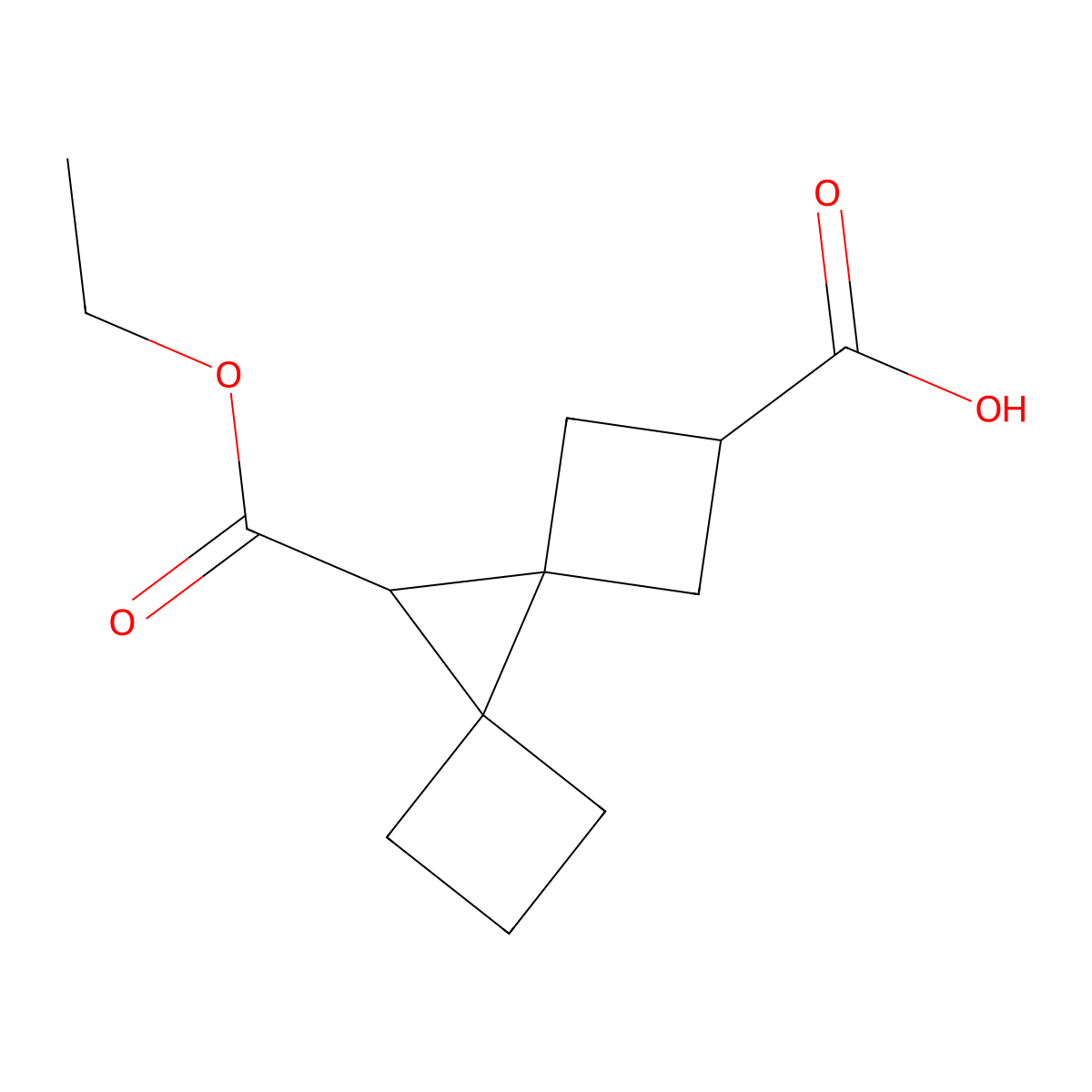 9-(Ethoxycarbonyl)dispiro[3.0.3^{5}.1^{4}]nonane-2-carboxylic acid molecular structure, CAS 2470438-62-9