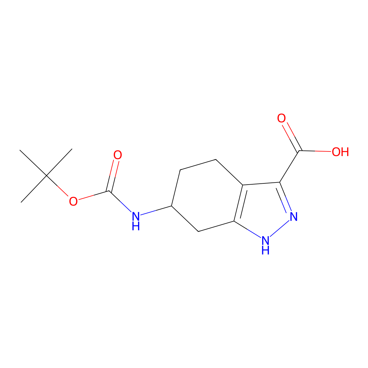 6-{[(tert-butoxy)carbonyl]amino}-4,5,6,7-tetrahydro-1H-indazole-3-carboxylicacid molecular structure, CAS 2470438-63-0