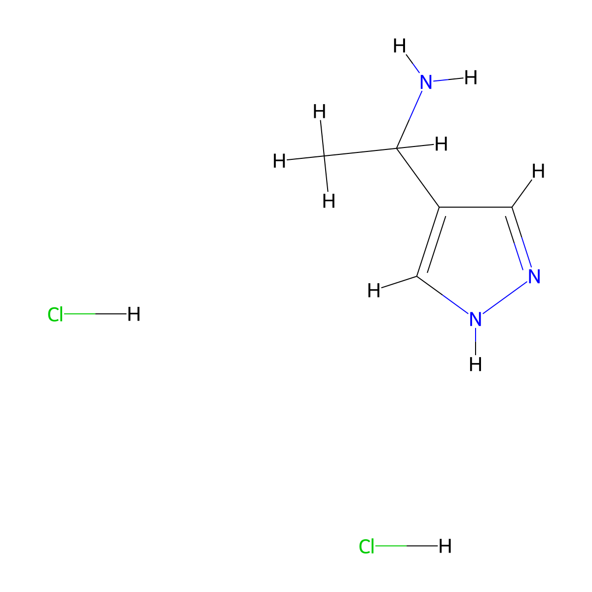 1-(1H-pyrazol-4-yl)ethan-1-amine dihydrochloride molecular structure, CAS 2470438-64-1