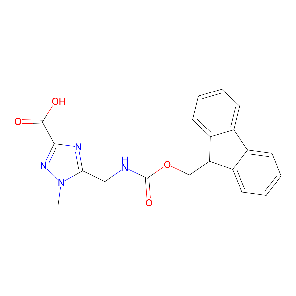 5-[(9H-Fluoren-9-ylmethoxycarbonylamino)methyl]-1-methyl-1,2,4-triazole-3-carboxylic acid molecular structure, CAS 2470438-65-2