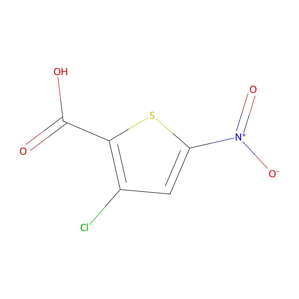3-Chloro-5-nitrothiophene-2-carboxylic acid molecular structure, CAS 2470438-69-6
