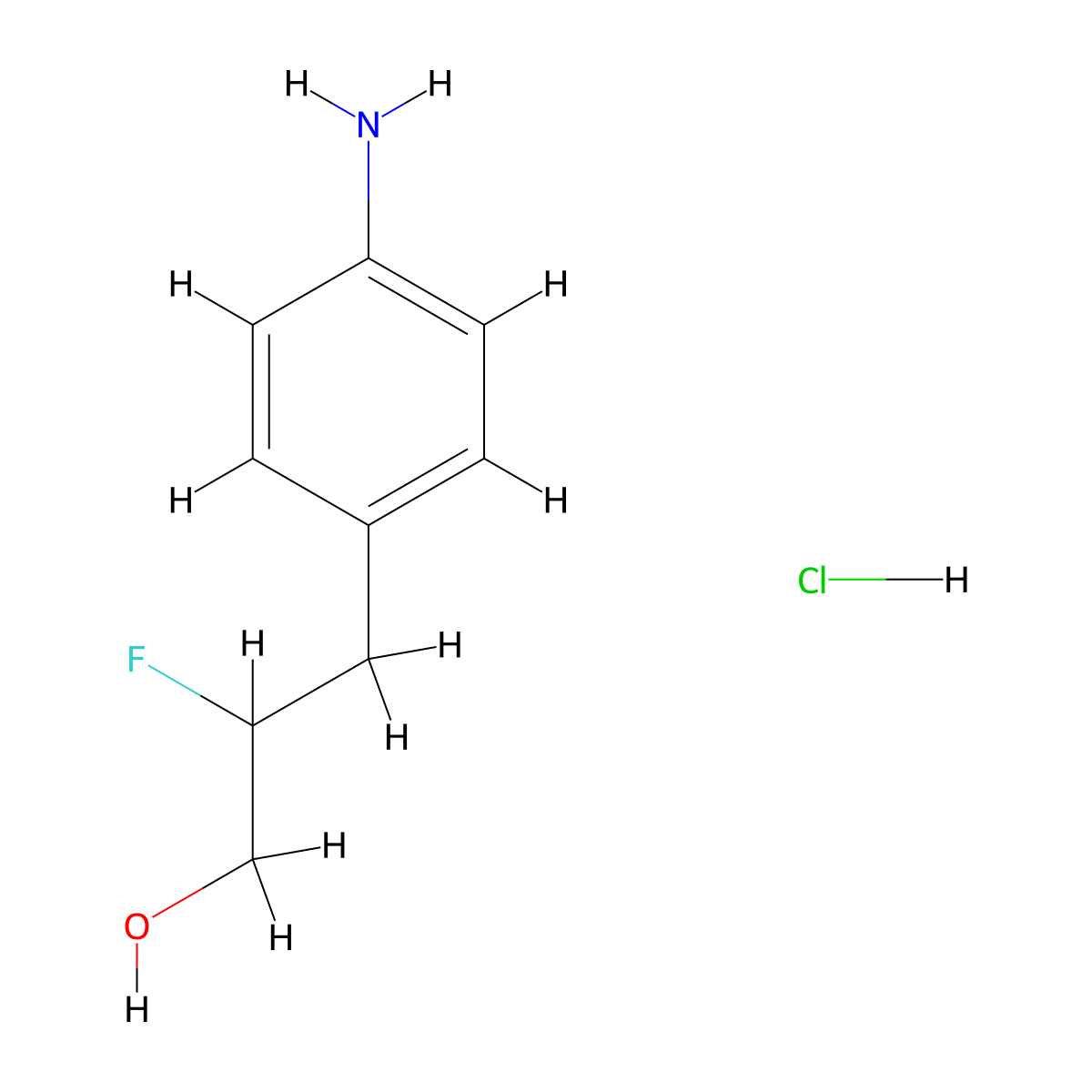 3-(4-Aminophenyl)-2-fluoropropan-1-olhydrochloride molecular structure, CAS 2470438-86-7