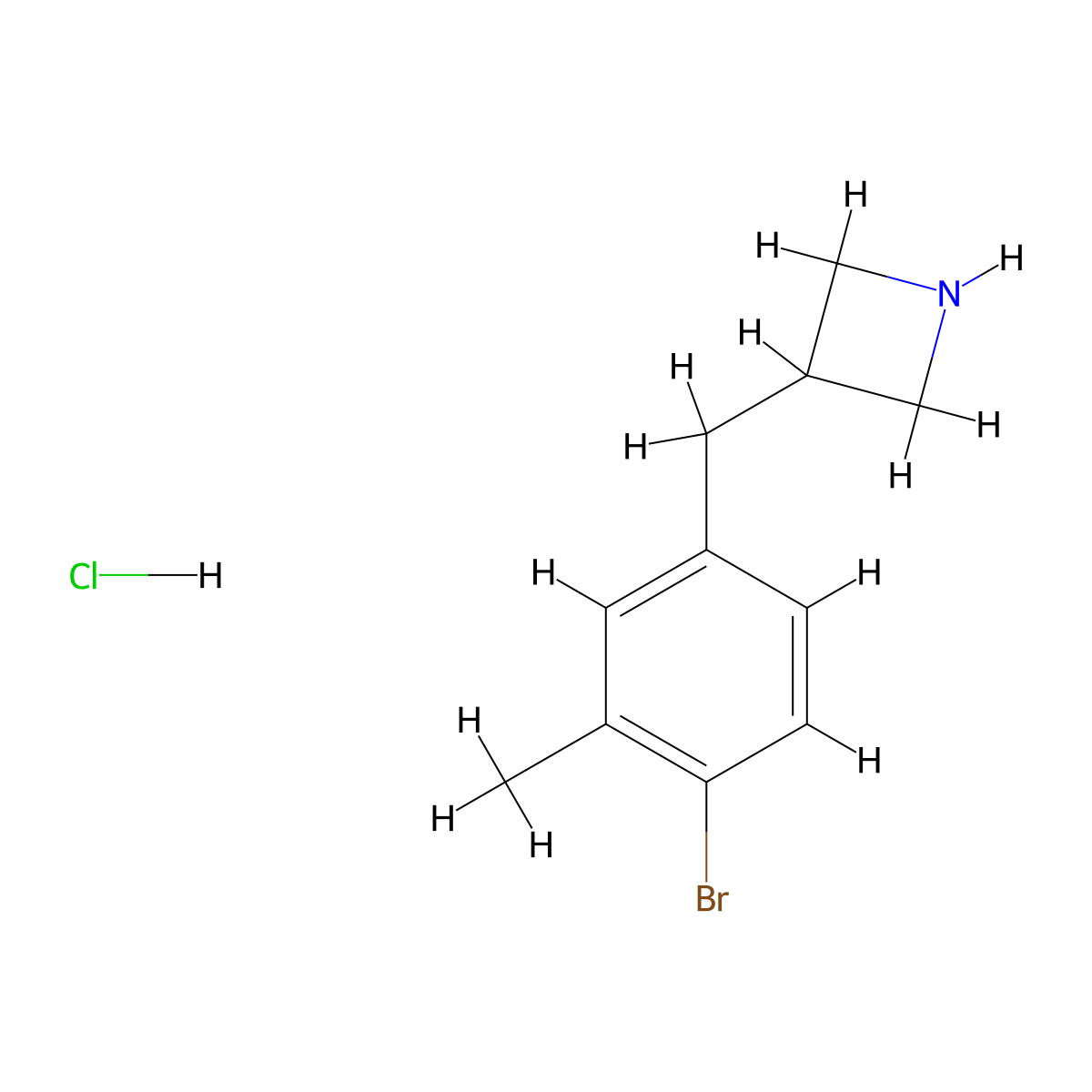 3-[(4-Bromo-3-methylphenyl)methyl]azetidine hydrochloride molecular structure, CAS 2470438-90-3