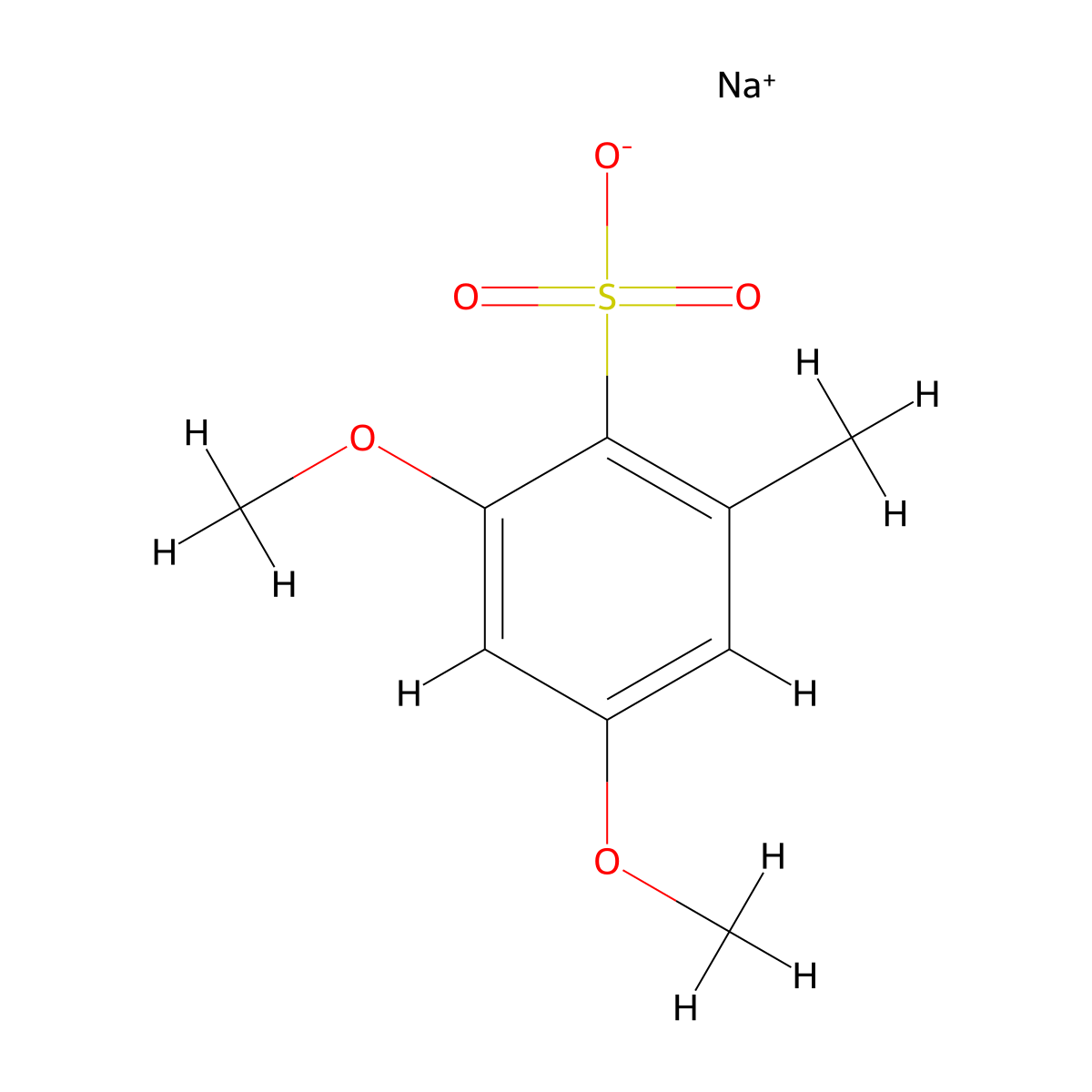 Sodium 2,4-dimethoxy-6-methylbenzene-1-sulfonate molecular structure, CAS 2470438-94-7