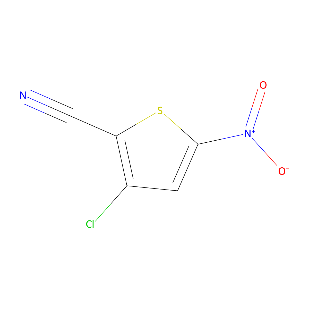 3-Chloro-5-nitrothiophene-2-carbonitrile molecular structure, CAS 2470439-01-9